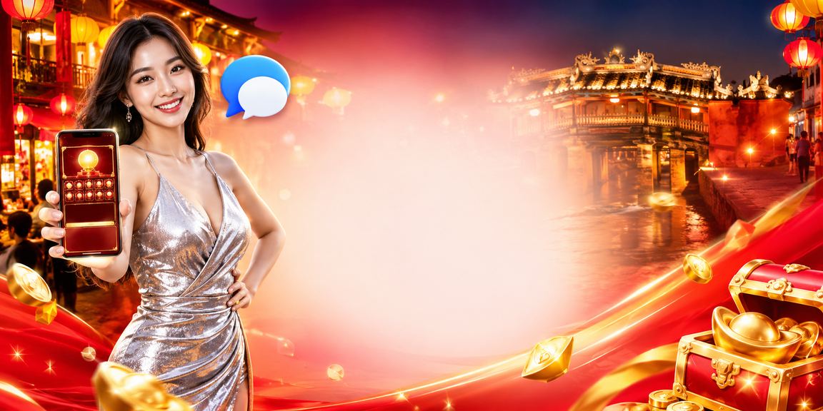 Giao diện ứng dụng di động casino tại hội chợ đêm Hội An