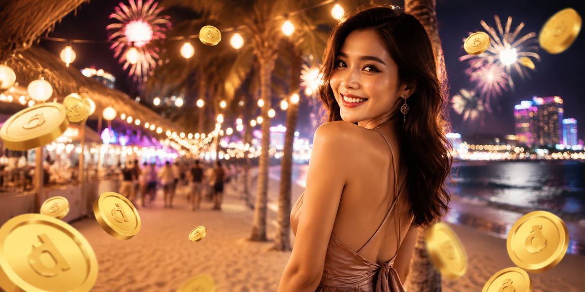 Người chơi thưởng thức trò chơi bài tại chợ đêm Nha Trang theo phong cách hiện đại